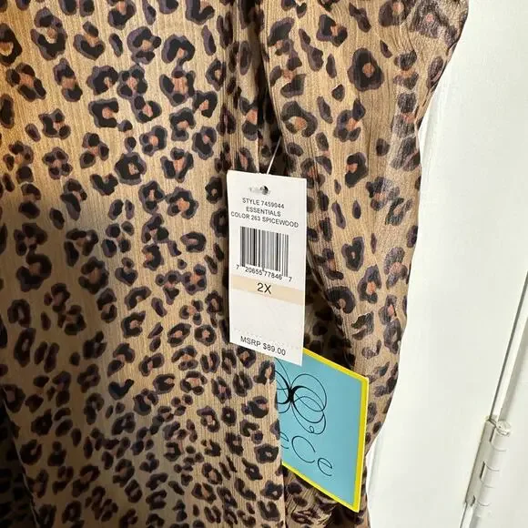 NWT Cece cheetah print blouse MSRP $89 - Picture 4 of 4
